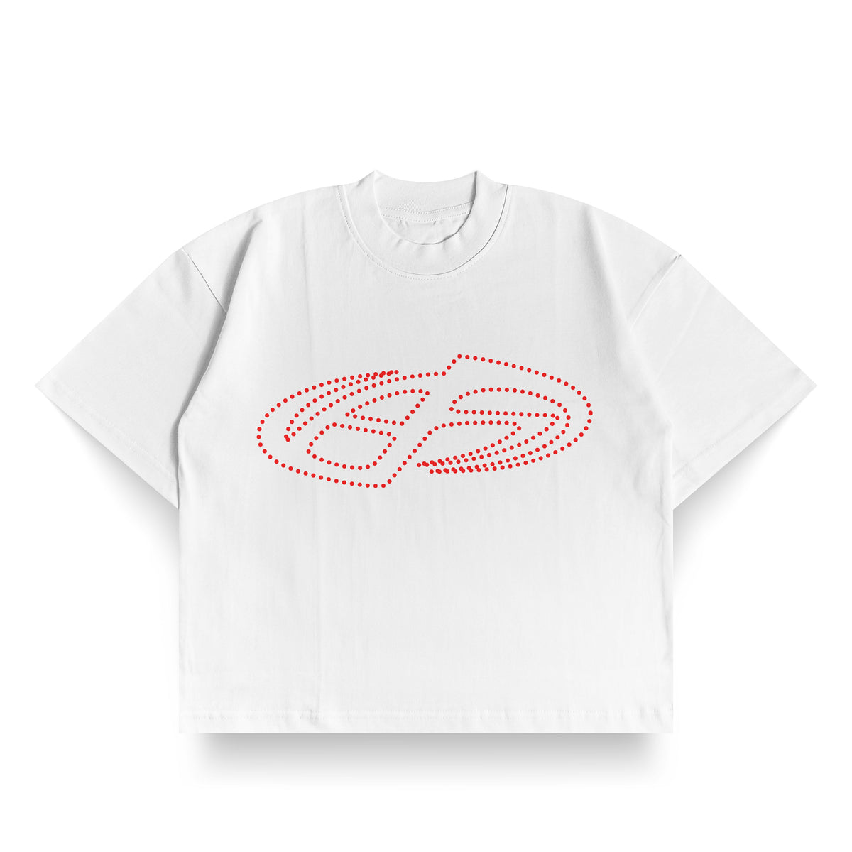 BOXY FIT T-SHIRT DOT WHITE - Front