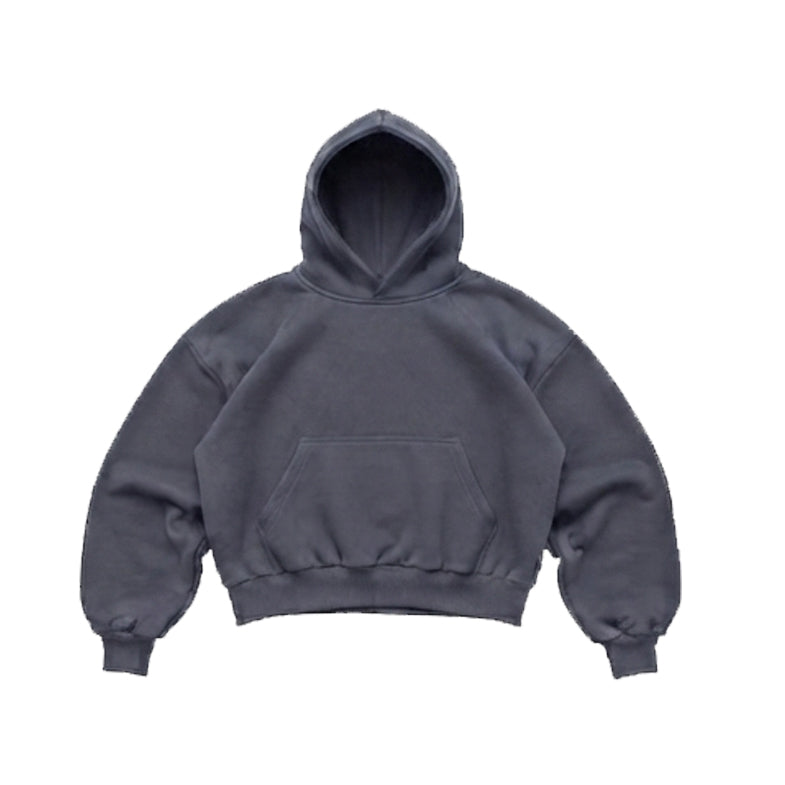 BOXY FIT HOODIE STEEL GREY