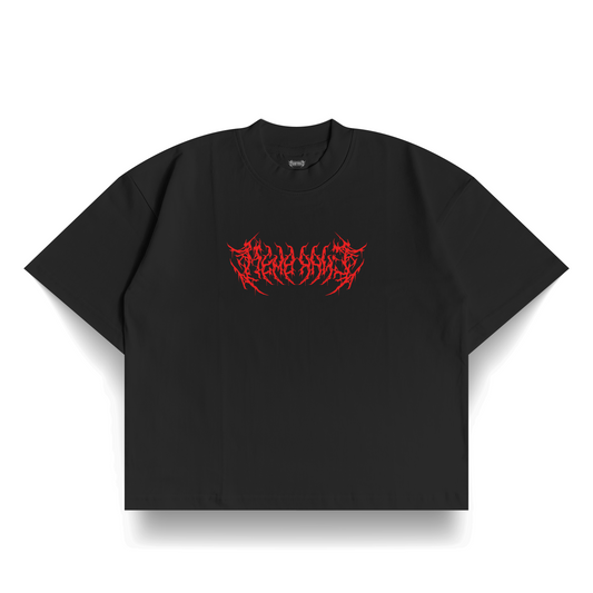 BOXY FIT T-SHIRT MEMBRANE BLACK RED
