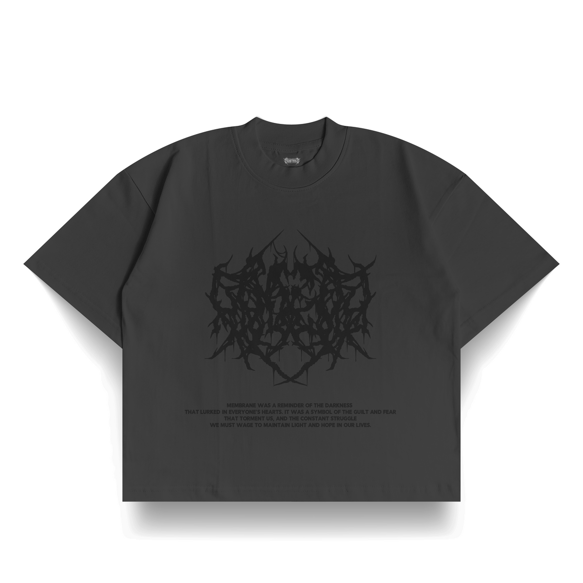 BOXY FIT T-SHIRT MEMBRANE GREY - Front