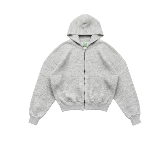 BOXY FIT ZIPPER HOODIE MELANGE