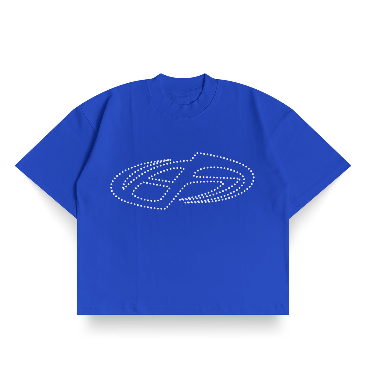 BOXY FIT T-SHIRT DOT ROYAL BLUE - Front