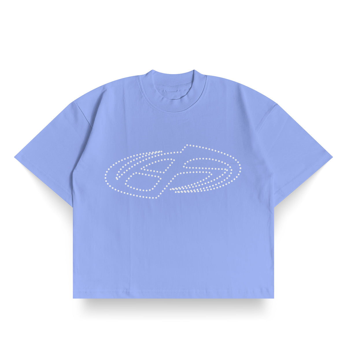 BOXY FIT T-SHIRT DOT LIGHT BLUE - Front