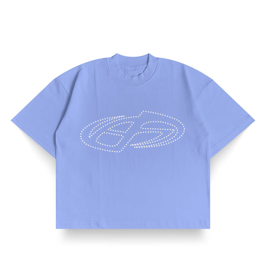 BOXY FIT T-SHIRT DOT LIGHT BLUE - Front