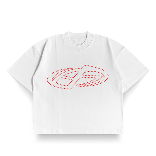 BOXY FIT T-SHIRT DOT WHITE - Front