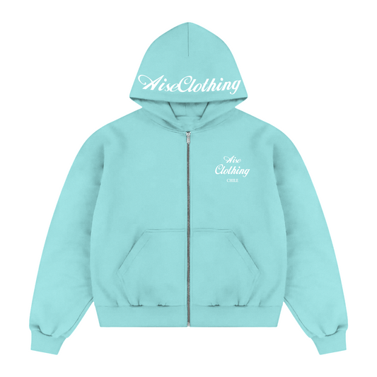 ZIPPER HOODIE CHILE CELESTE - Front